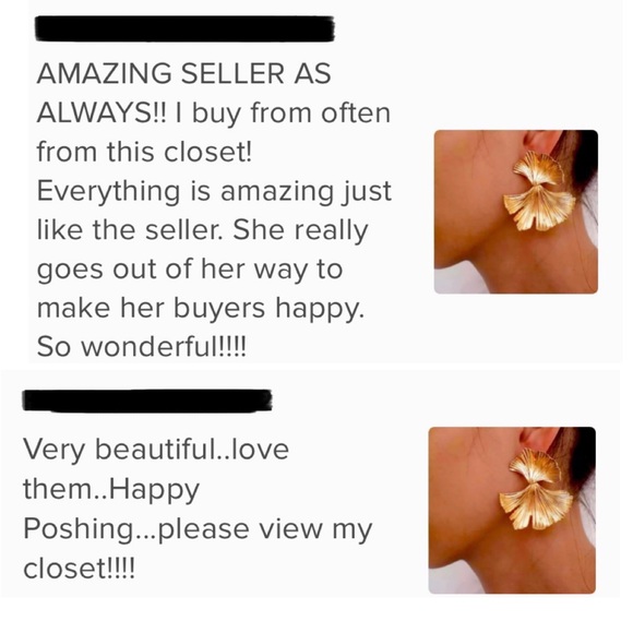 π3/$30 New Zara Double Ginkgo Leaf Earrings - Picture 3 of 4